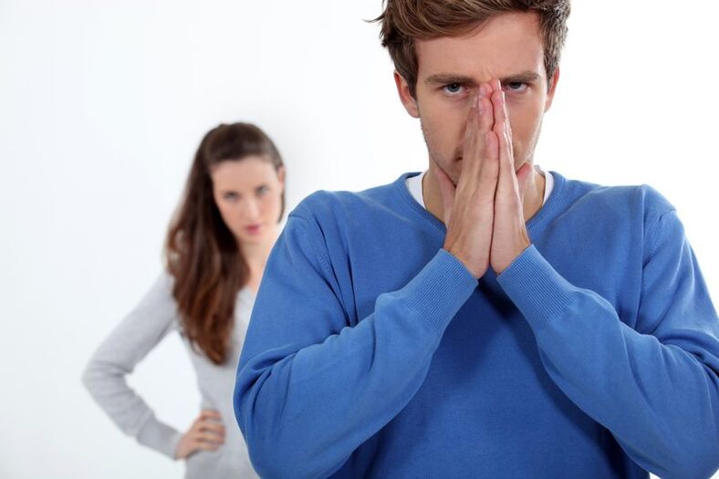man troubled by symptoms of prostatitis